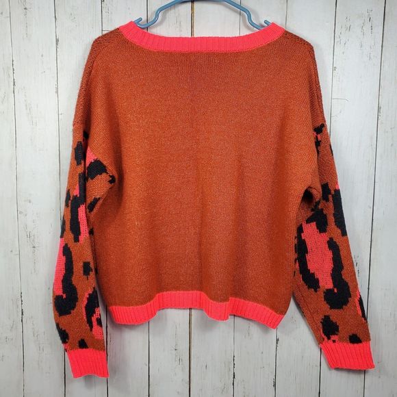 Vylette Knit Pullover Sweater Juniors Size Medium Multicolor Animal Print - Picture 2 of 12